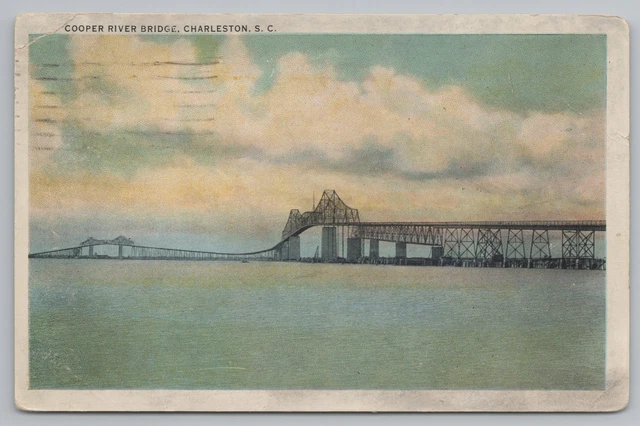 Bridge~Charleston South Carolina~Cooper River Bridge~Vintage Postcard