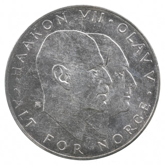SILVER - WORLD COIN - 1970 Norway 25 Kroner - World Silver Coin *122