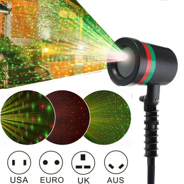 Christmas LED Moving Laser Projector Light Xmas Party Outdoor Landscape Lamp A+