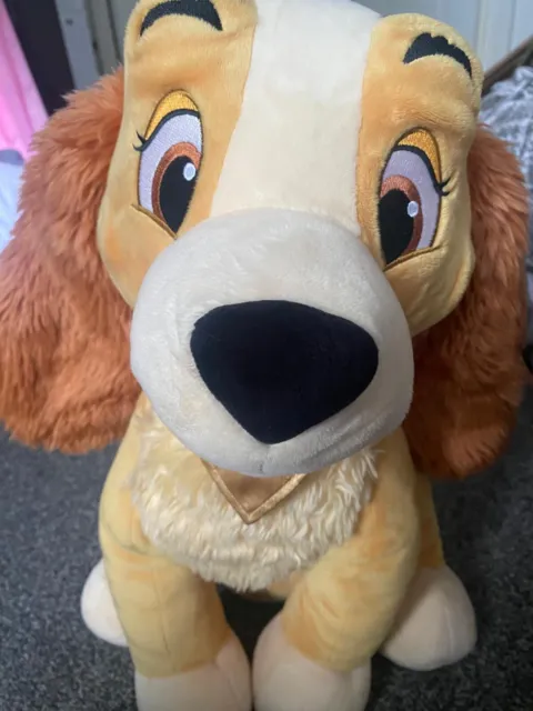 14" Disney Lady And Tramp Plush Stuffed Animal Dog - Large [NEW] Disney Store