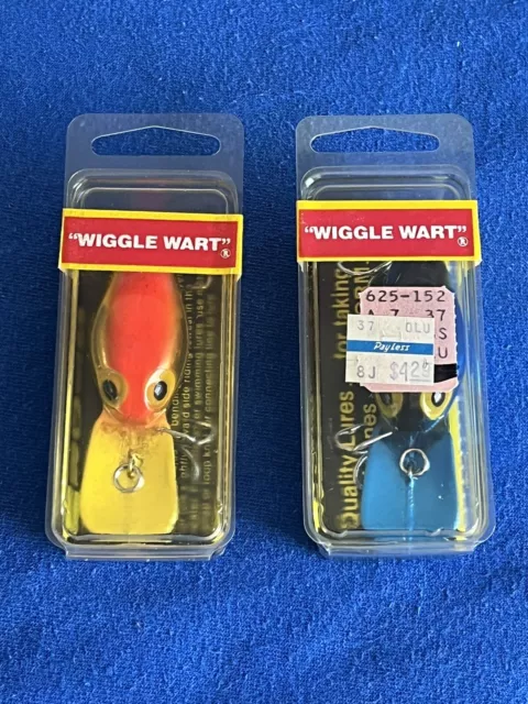 (2) Vintage Storm Pre Rapala Wiggle Wart V102 V109 Crankbait Fishing Lures🍒🍒