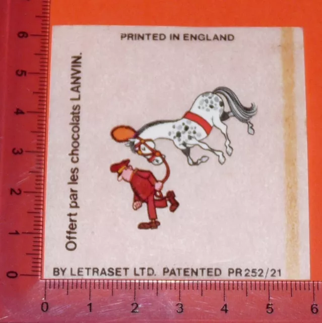 1977 Lanvin Chocolate Decal Decal For Circorama Circus Letterset