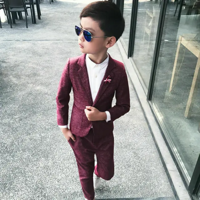 boys suits 2 piece waistcoat suit wedding page boy baby formal party 3 colours 7