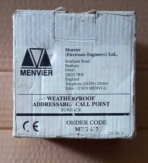 MENVIER MBG617 WEATHERPROOF Manual Call Point Series 700 Menvier DF4000 ...