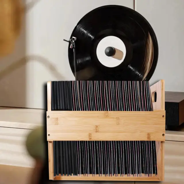 Vinyl Record Storage Holder Simple Multifunctional with Handles Table Stand for