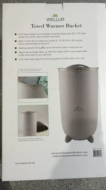 WELLUR - Cubo calentador de toallas, extra grande, blanco X grande 3