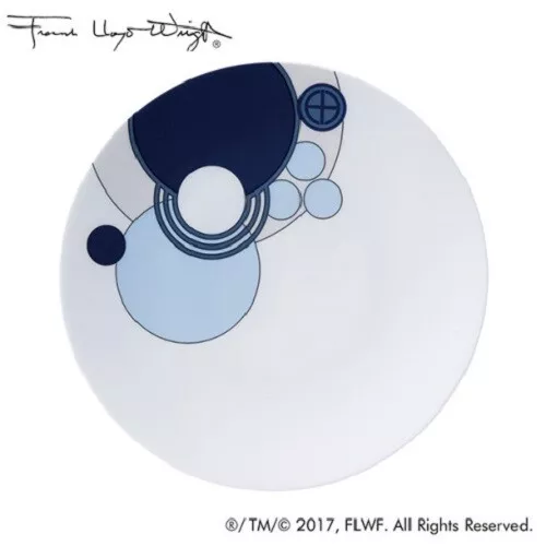 FRANK LLOYD WRIGHT DESIGN TABLEWEARE Imperial Blue 24.5cm Plate Noritake F/S