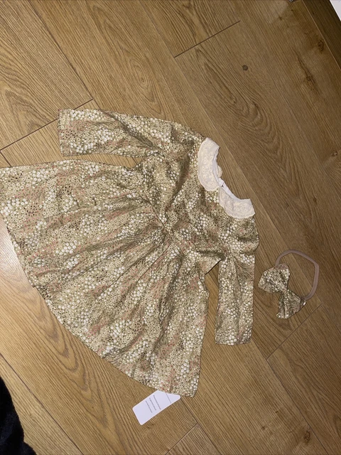 Dolly Wears 12-18 Months Little Bud Collar Dress And Headband New With Tags