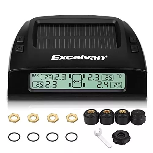 Universal Tpms Car Solar + Usb Wireless Tyre Pressure Monitoring System 87 Psi !