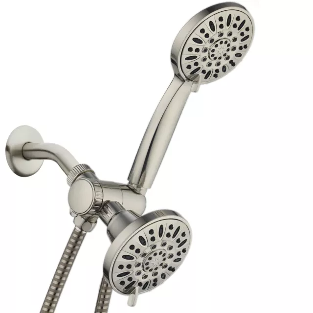 AquaDance Brushed Nickel High Pressure 48-setting 3-Way Shower Head Combo