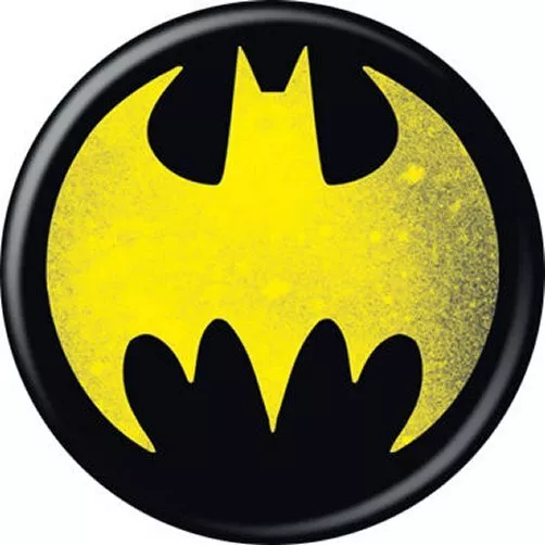 DC Comics Batman Bat Signal Reversed Black & Yellow Licensed 1.25 Inch Button 86