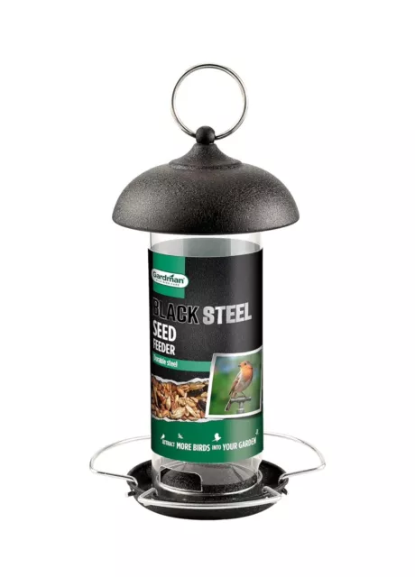 Gardman Black Steel Seed Feeder Wild Birds Garden Bird Care A01172