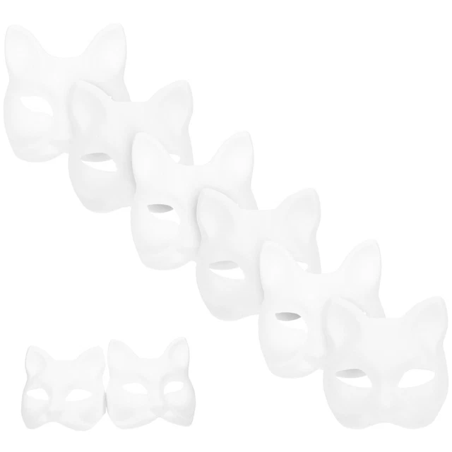 10 piezas máscaras de papel vacías hechas tú mismo blancas para hombres y mujeres