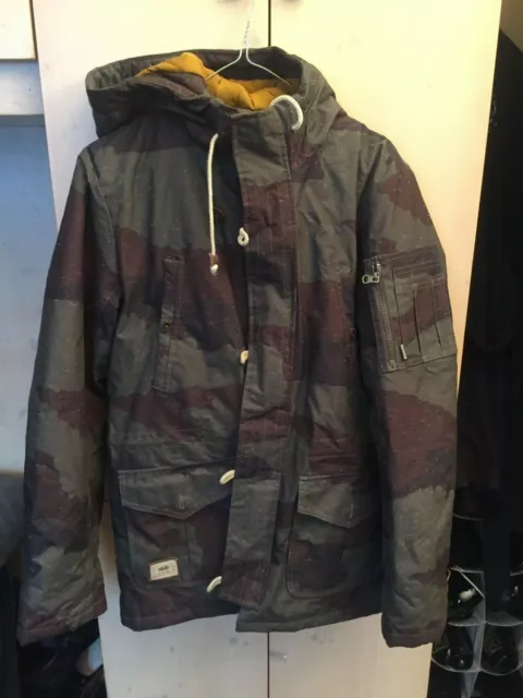 Vans Uomo Parka Giubbotto Piumino Tasche Cappuccio Multicolore Originale S