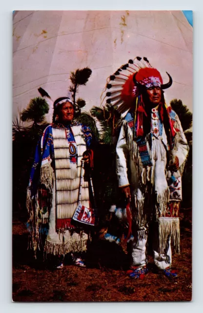 Postcard Chief Benjamin Ogala Sioux Native American Indian 1960s Unposted Chrome
