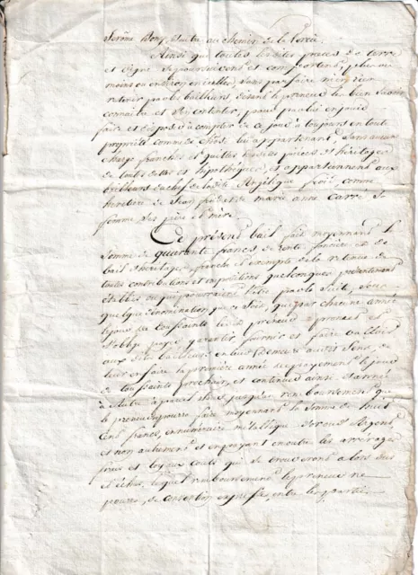 Ancien acte notarié—14 juin 1807—Yonne—Etat médiocre 3