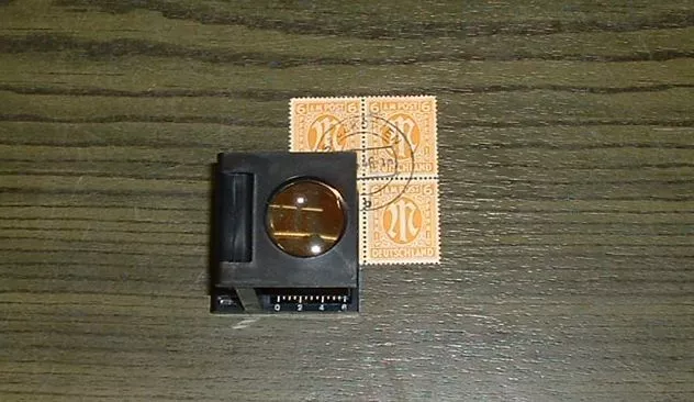Briefmarkenlupe - sogenannter Fadenzähler 6 fache Vergrößerung OVP