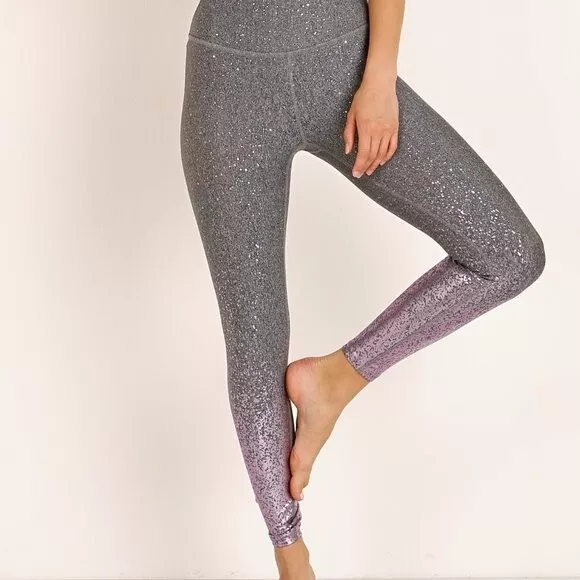 Beyond Yoga Size S ALLOY OMBRE HIGH WAISTED MIDI LEGGING Rose Gold Sparkle