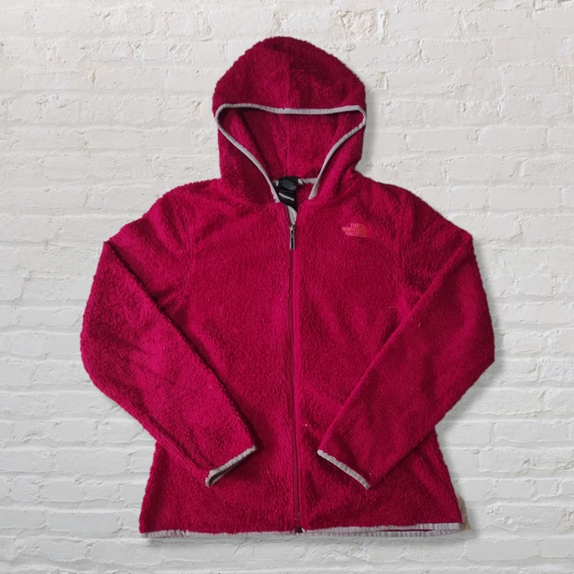 THE NORTH FACE Junior Girls Kids Hoodie Pink Full Zip Size M MEDIUM Polyester