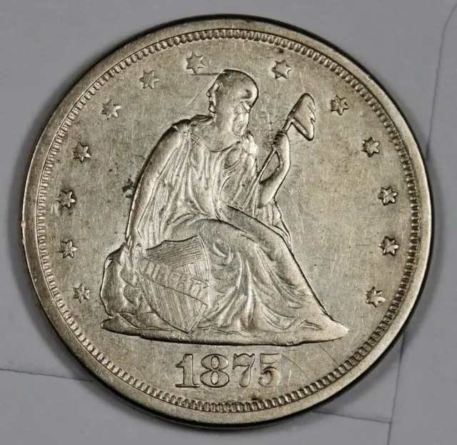 1875-s Twenty Cent Piece.  AU Detail.  187084