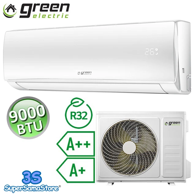 3S CLIMATISEUR GREEN ELECTRIC EVO R32 9000 BTU 2.5 KW 25m² INVERTER MONO A++