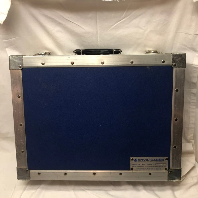 VINTAGE HARD BRIEFCASE BY ANVIL CASES  17 1/2 X 13 1/2 X 4 1/2" Blue