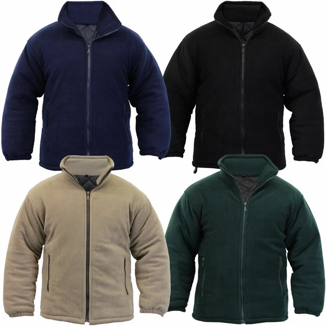 Mens Extra Thick Warm Fleece Heavy Duty Work Jacket Padded Anti Pill Winter