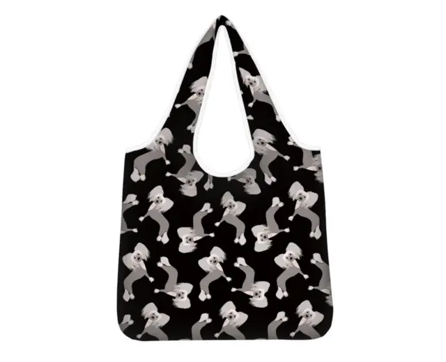 Chinese Crested Shopping Bag Reusable Foldable Washable Fun Chinese Crested Gift