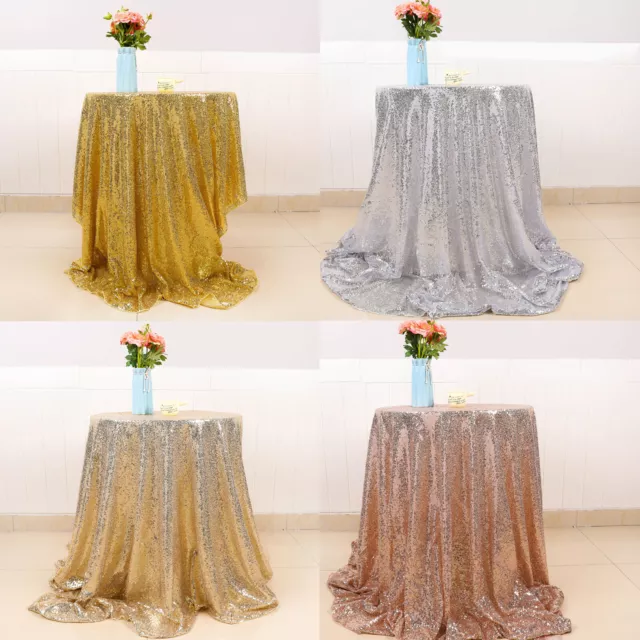 Glitter Sequin Tablecloth Round Table Cloth Cover Wedding Party Banquet Decor