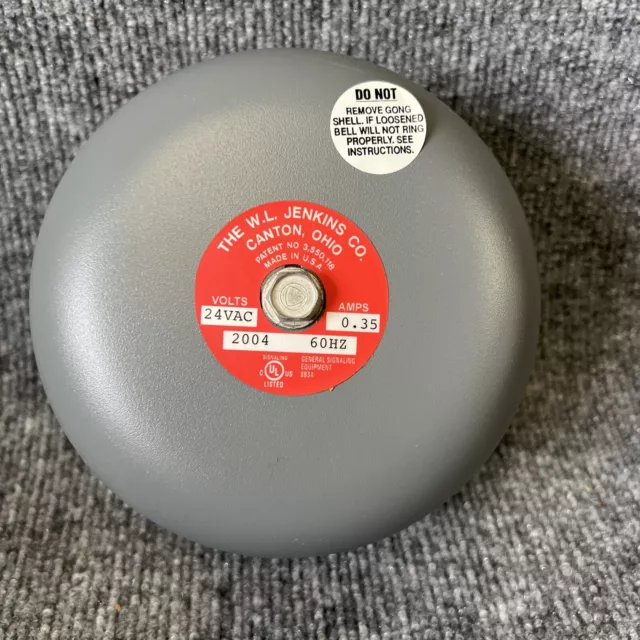 The W.L. Jenkins  2004 6" Supering Bells 60HZ 24VAC 0.35A Vibrating Indoor New