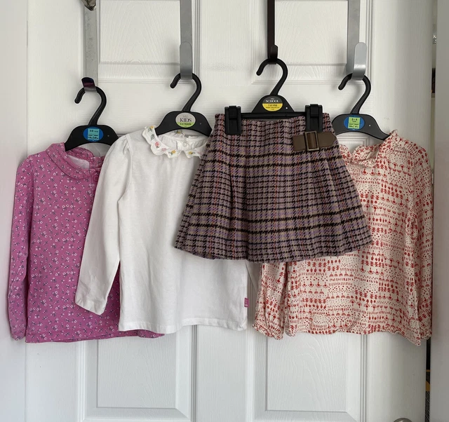Girls 3 X Tops 1 X Skirt Bundle MARKS AND SPENCER JOJO MAMAN BEBE - Age 2-4yrs