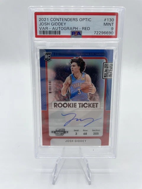 2021 Panini Contenders Optic Josh Giddey Variation Rookie Ticket Auto Red PSA 9