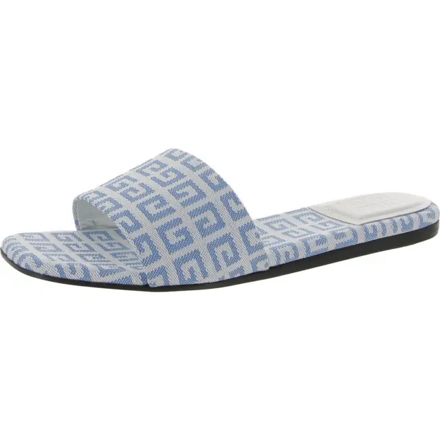 Givenchy Womens 4G Blue Canvas Slide Sandals Shoes 36 Medium (B,M) BHFO 3903