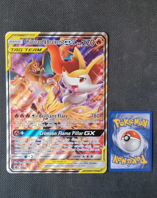charizard and braixen pokemon card Charizard & Braixen GX Cosmic Eclipse Rainbow Secret 251/236 PSA 9 – TBC  Games main image 1