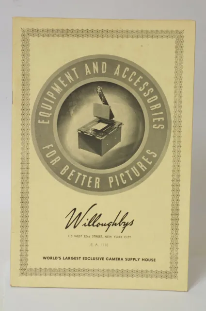 Catálogo de equipos y accesorios fotográficos Willoughbys Nueva York F66569 ~ 64 piezas mediados de la década de 1930