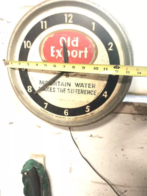 Vintage Old Export Light Beer All Metal Advertising Wall Clock Rare, Scarce !
