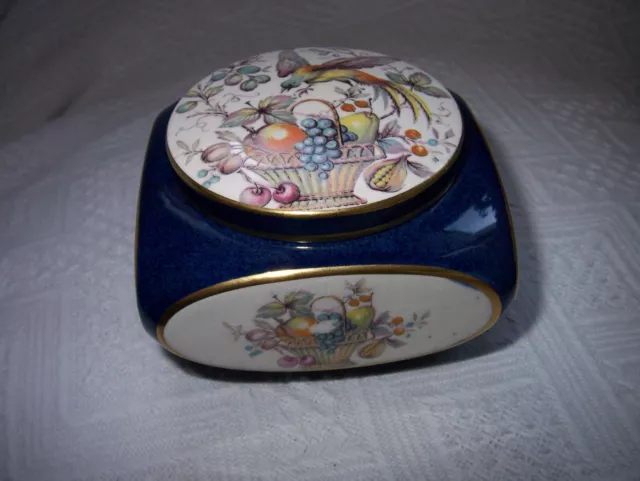 Vintage Unusual Carlton Ware Trinket Box  - Birds And Fruit Basket Decoration