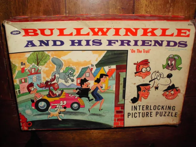 Vintage Mr. Peabody And Sherman Rare Bullwinkle And Rocky Jigsaw Puzzle Fvf 1960