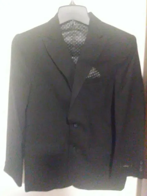 Van Heusen Boy's Suit Jacket Size 16 Reg Black Pin Striped NWT Modern Fit