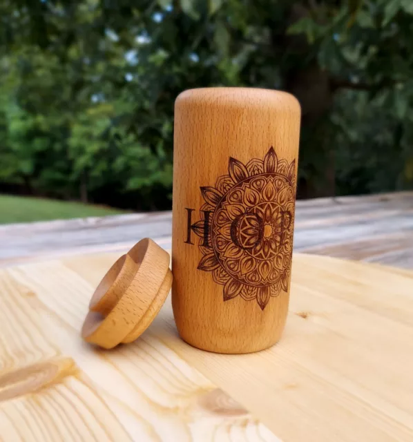 Hand-turned White Oak Jar With Lid 6" X 2.5" Hope Trinket Jar Signed By Artist