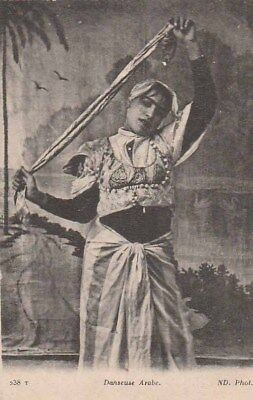 Old postcard titled 'Arab dancer "north africa