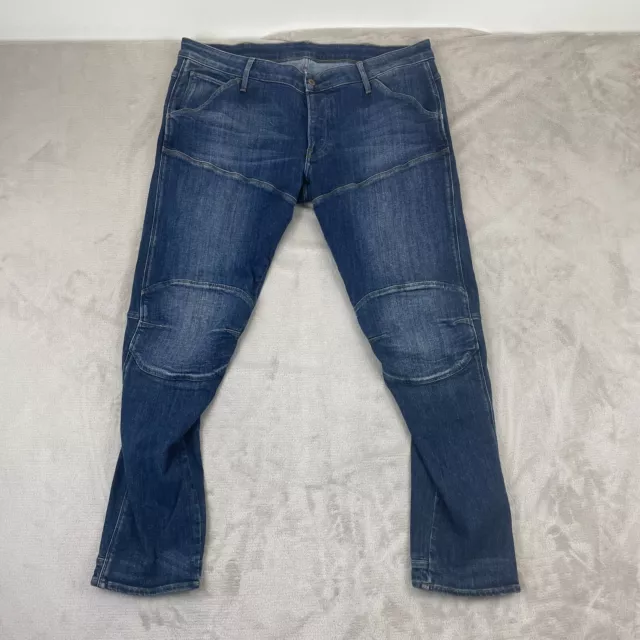 G Star Jeans Men 38x32 Blue 5629 Deconstructed 3D Low Tapered Button Fly Designr