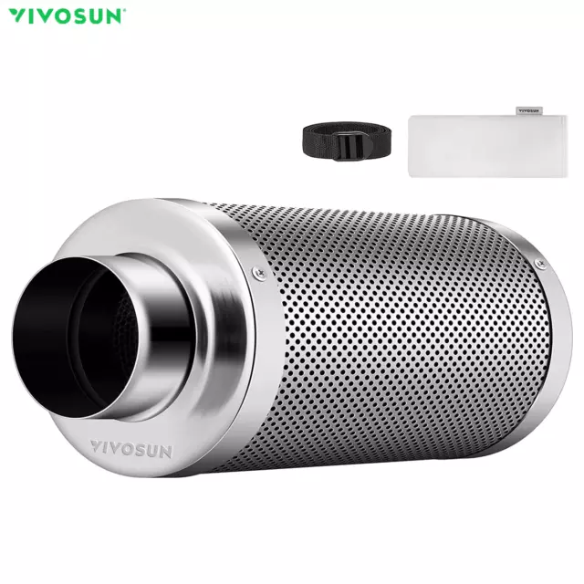 VIVOSUN 6 Inch Carbon Filter Odor Control for Hydroponics Inline Fan Grow Tent