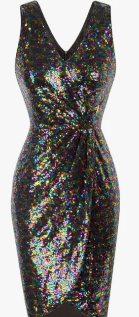 GRACE KARIN Women's Sexy Sequin Sparkly Glitter Party Dress Club Dress Sleeveles