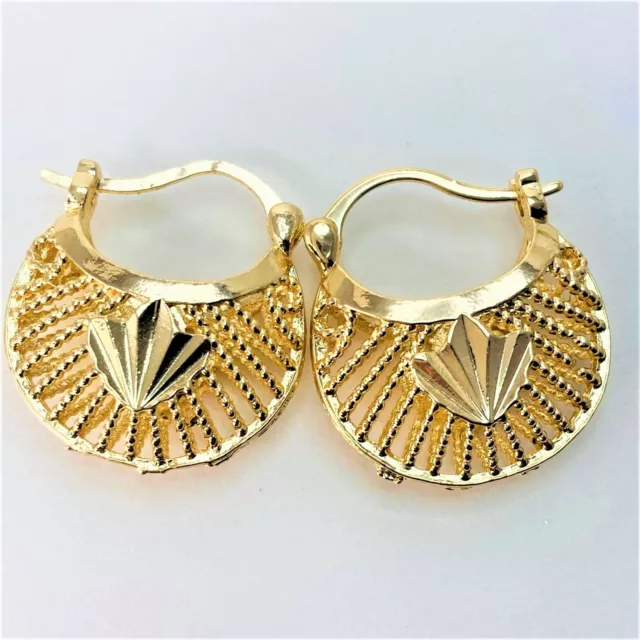 REAL 14K GOLD Filled Hoop Earrings, Arracadas Aretes de Oro