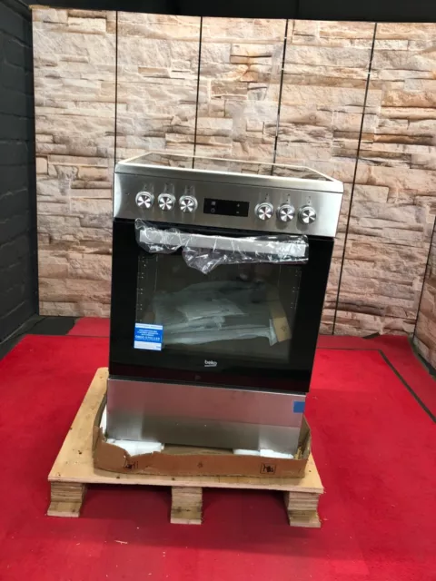 Beko FSM67320GXS Standherd Glaskeramik Kochfeld Steam Shine 72 Liter silber