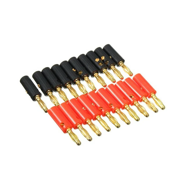 20pcs 4mm lot Gold Plated Audio Speaker Wire Cable Banana Plug Connector Adapter