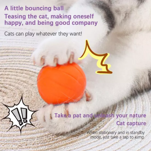 Intelligent Toy Ball Automatic Bouncing Cat Ball Interactive Rolling Ball K P8V9