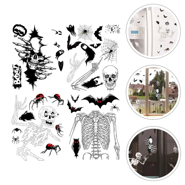 Halloween Cráneo Pegatina Pared PVC Pegatinas Decoración Halloween Party