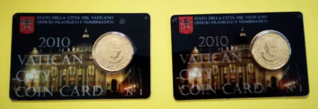 Coincard Euro Vatican 2010 N°1 50 cent BU Pape BENOIT XVI Neuf